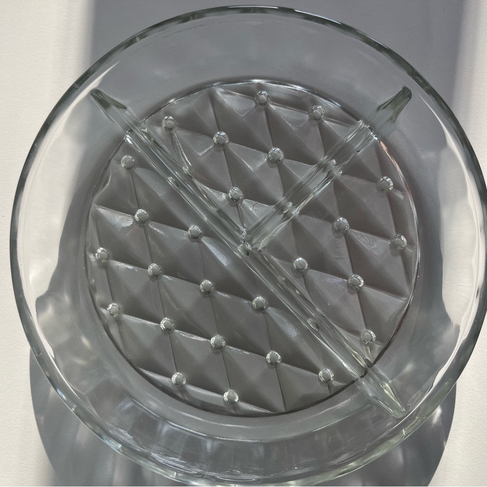Small vintage glass serving platter